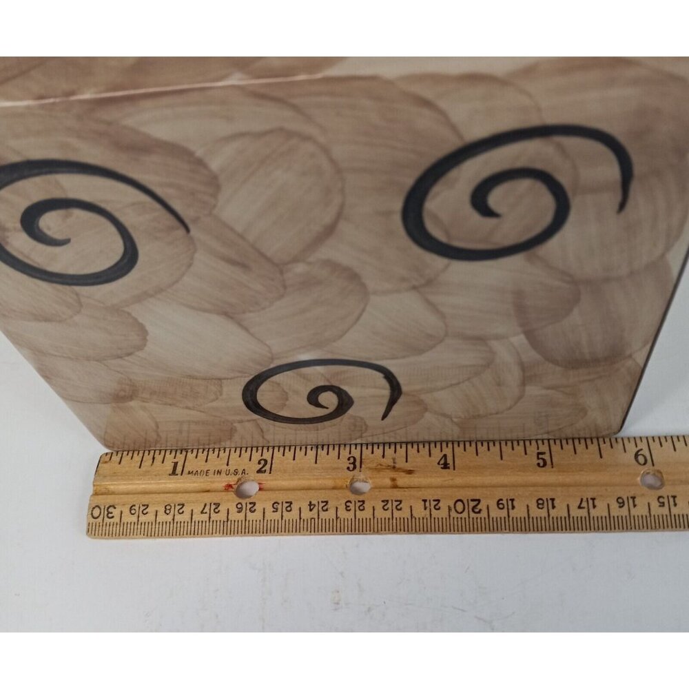 R B Alcobaca Tissue Box Cover Ceramic 4.75" x 4.75" x 5.75" Brown Decorative GUC - Picture 5 of 11